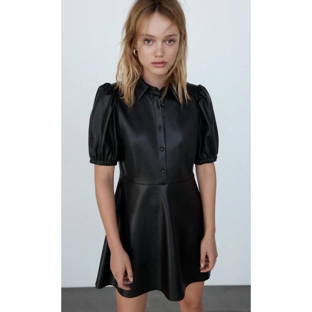 Zara leather mini dress